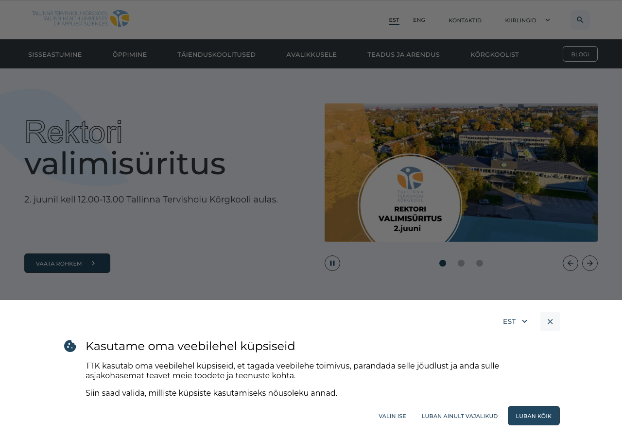 Tallinn Health Care College Drupal website — custom component-based frontend